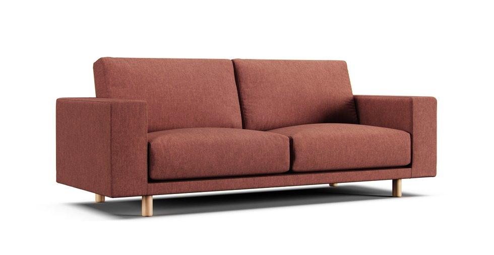 2019/2020 Wide Arm Urethane Pocket Coil 3 Seater Slipcover - Care+ Tweed Sunset