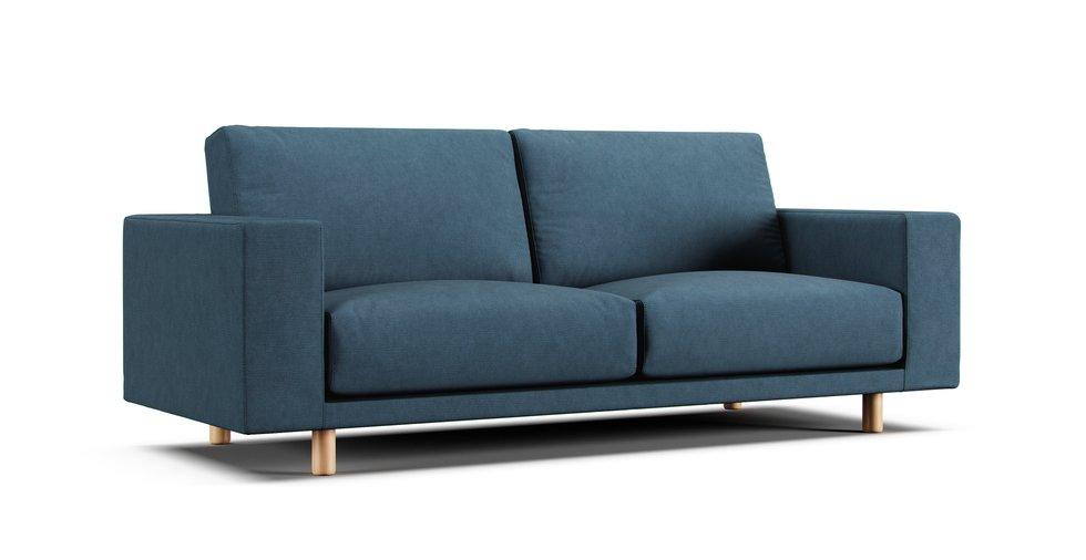 2019/2020 Wide Arm Urethane Pocket Coil 3 Seater Slipcover - Care+ Tweed Teal