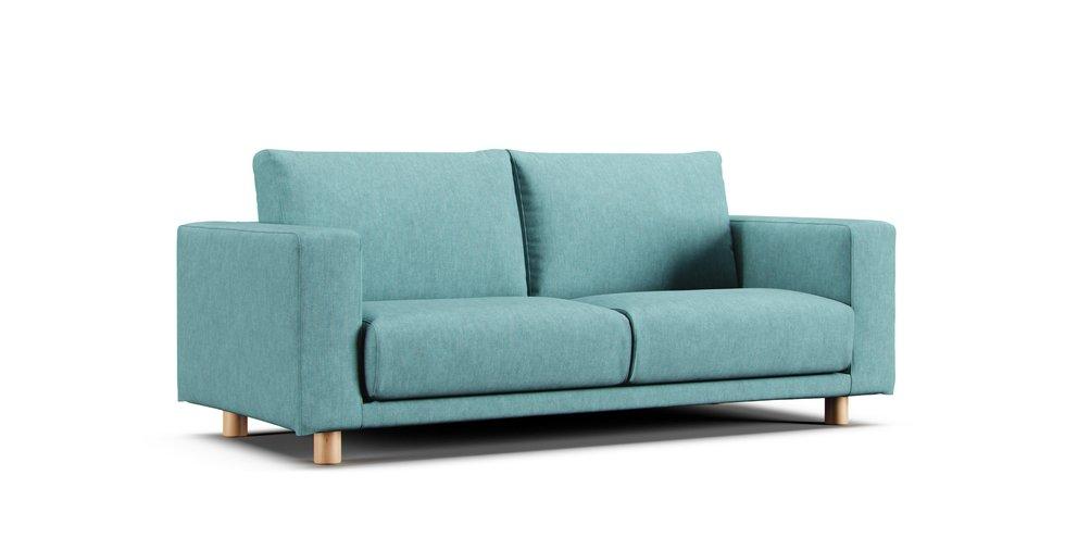 Bezug 2,5er-Sofa (2019/2020) mit breiten Armlehnen - Care+ Tweed Mineral Blue