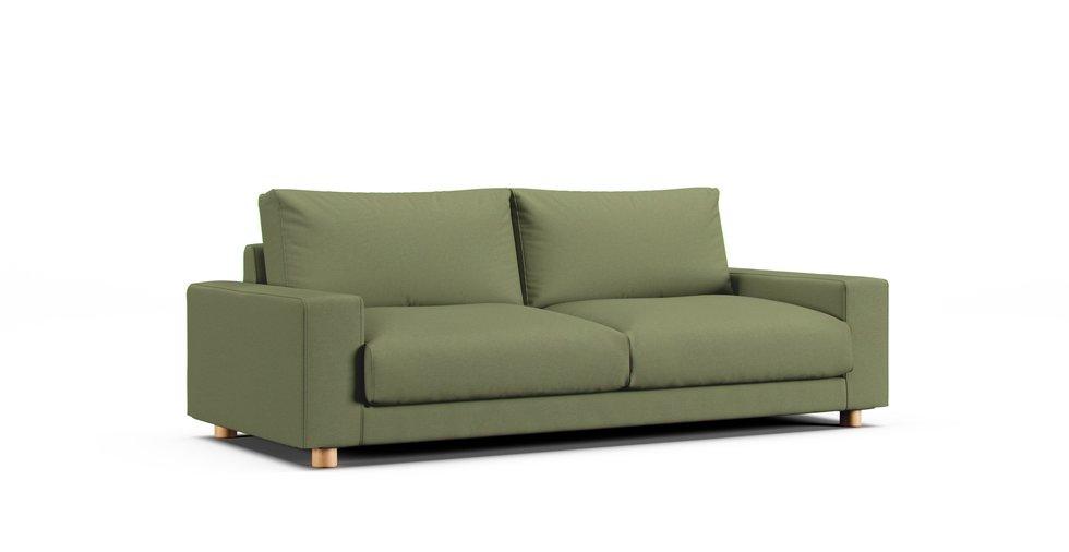 2.5 Seater Wide Arm Sofa Cover Polyurethane Insert - Care+ Canvas Sage