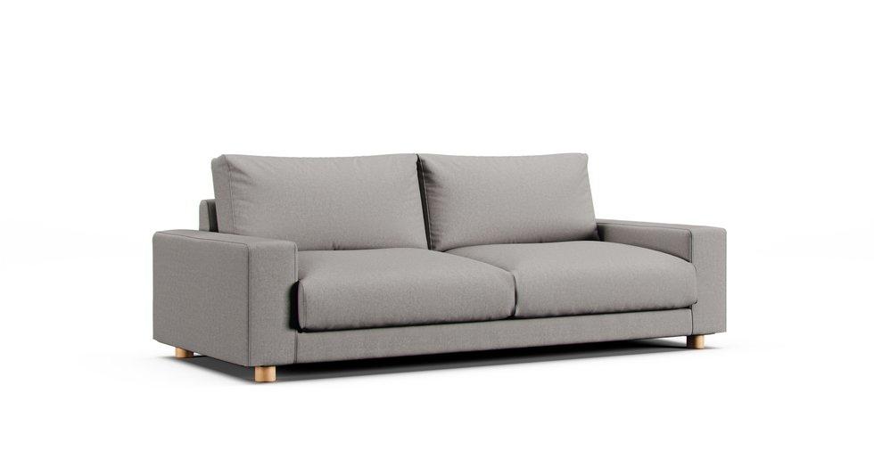 2.5 Seater Wide Arm Sofa Cover Polyurethane Insert - Care+ Canvas Ash
