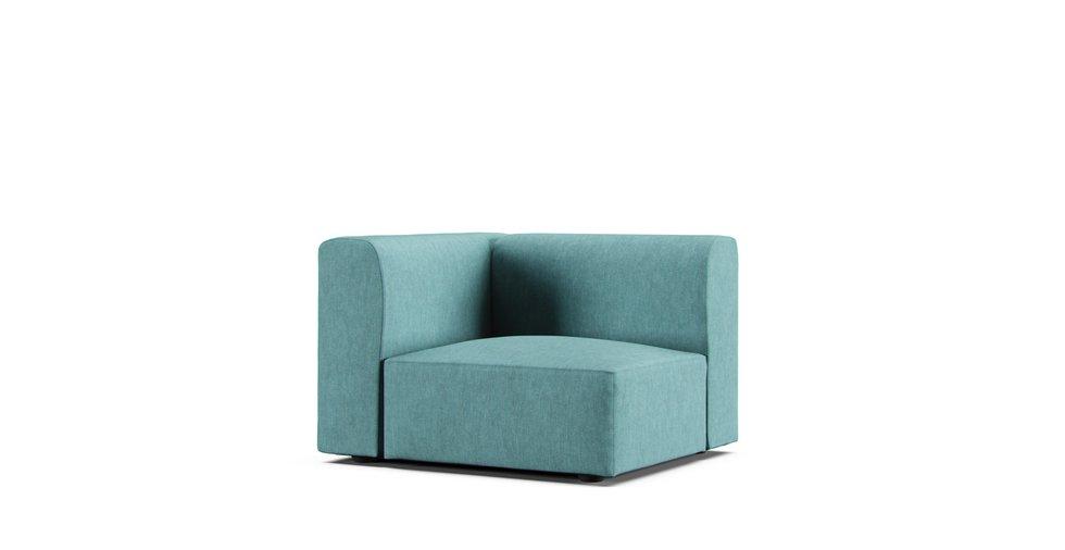 Unit Sofa Corner Cover Large - Care+ Tweed Mineral Blue