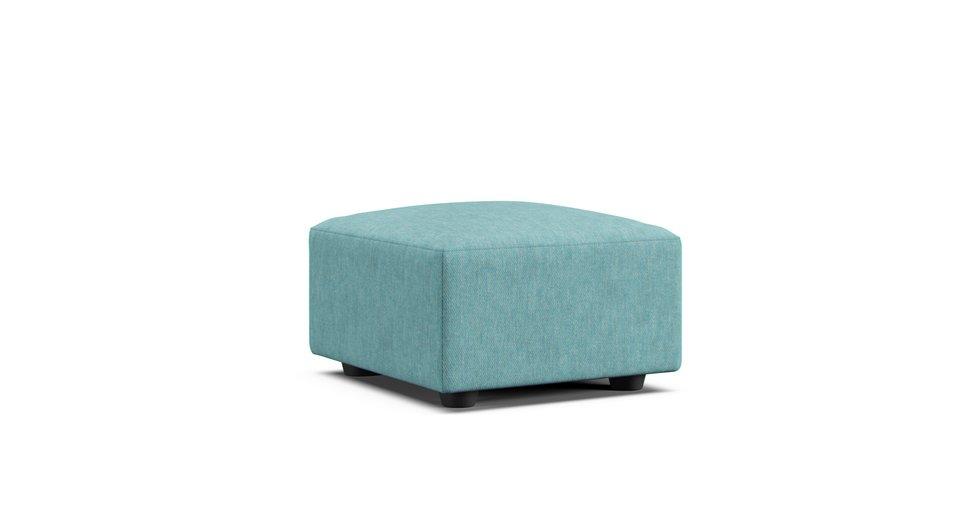 Unit Sofa Ottoman Cover Small - Care+ Tweed Mineral Blue