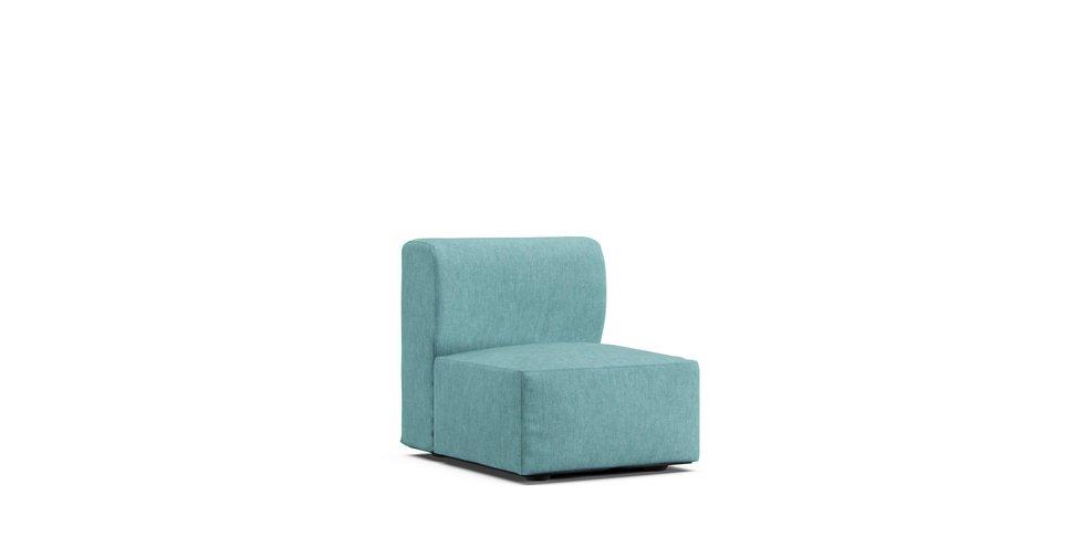 Unit Sofa Single Cover Small - Care+ Tweed Mineral Blue