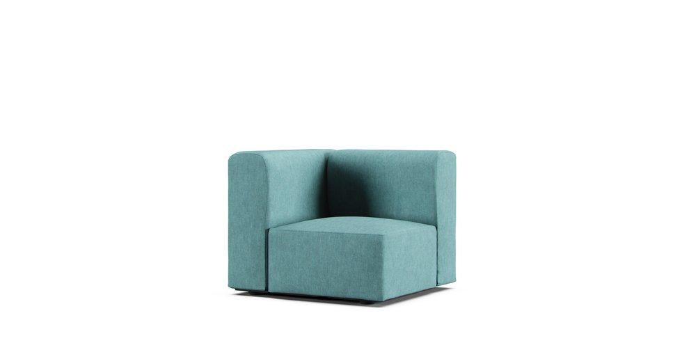 Unit Sofa Corner Cover Small - Care+ Tweed Mineral Blue