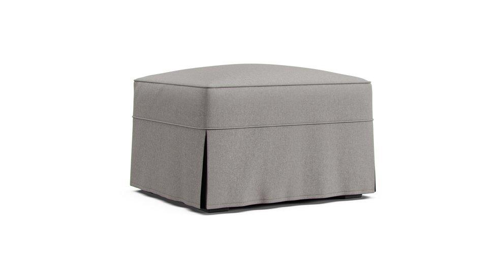 Buchanan Ottoman Slipcover - Care+ Canvas Ash