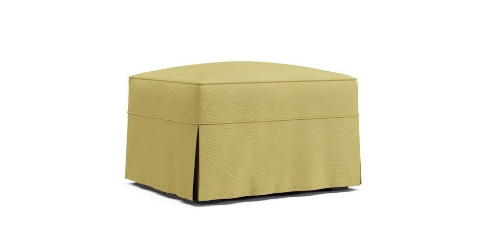 Buchanan Ottoman Slipcover - Care+ Tweed Amber