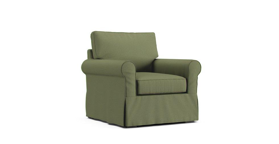 PB Buchanan Roll Arm Armchair Slipcover - Care+ Canvas Sage