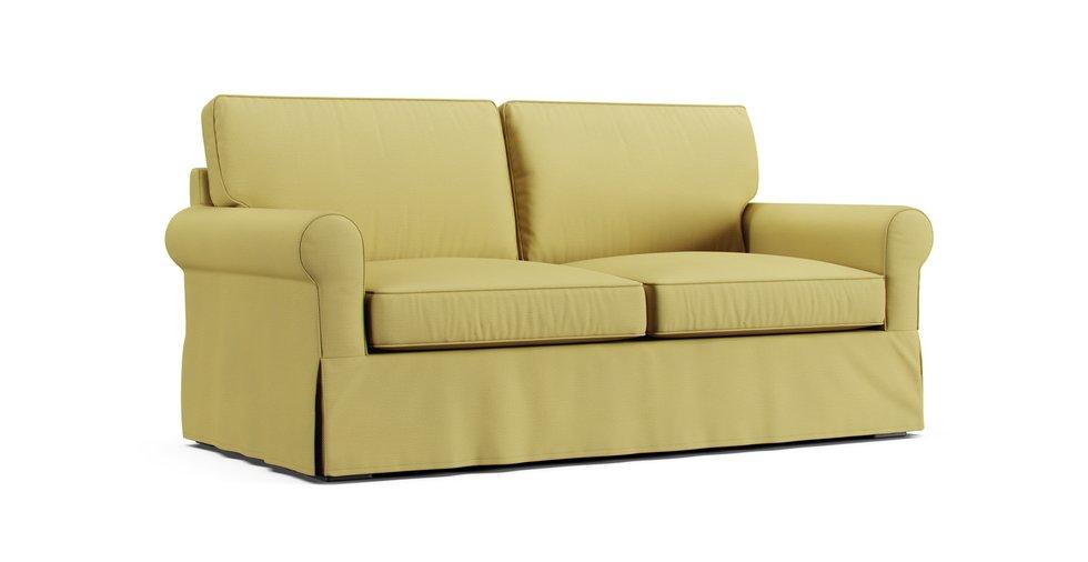 PB Buchanan Roll Arm Loveseat Slipcover - Care+ Tweed Amber