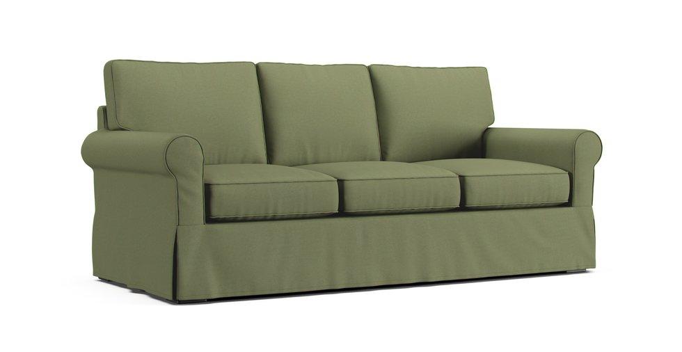 PB Buchanan Roll Arm Sofa Slipcover - Care+ Canvas Sage