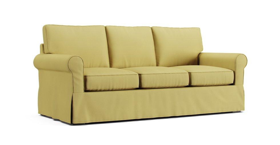 PB Buchanan Roll Arm Sofa Slipcover - Care+ Tweed Amber