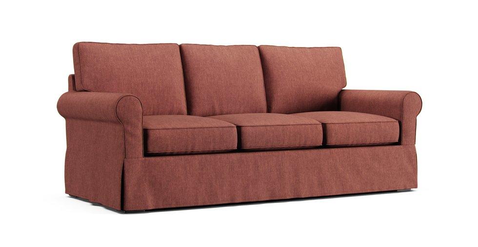 PB Buchanan Roll Arm Sofa Slipcover - Care+ Tweed Sunset