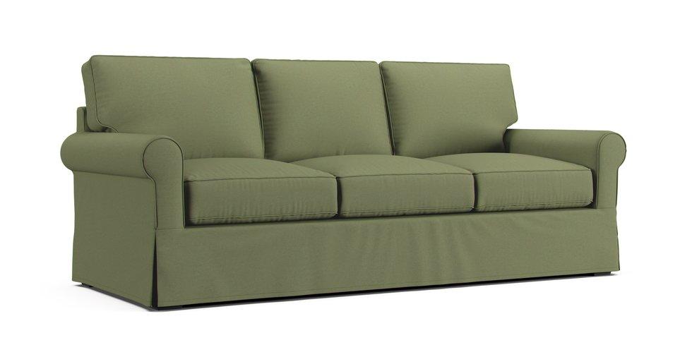 Buchanan Roll Arm 93.5" Sofa Slipcover - Care+ Canvas Sage
