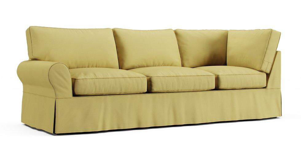 PB Basic Left/Right Arm Return Sofa Slipcover - Care+ Tweed Amber