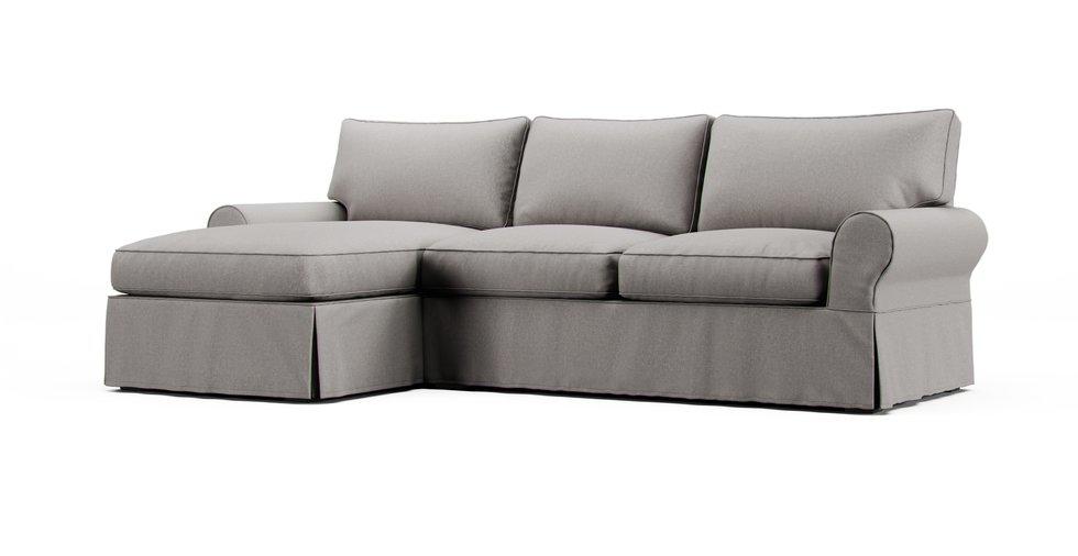 PB Basic Left/Right Sofa with Chaise Sectional Slipcover