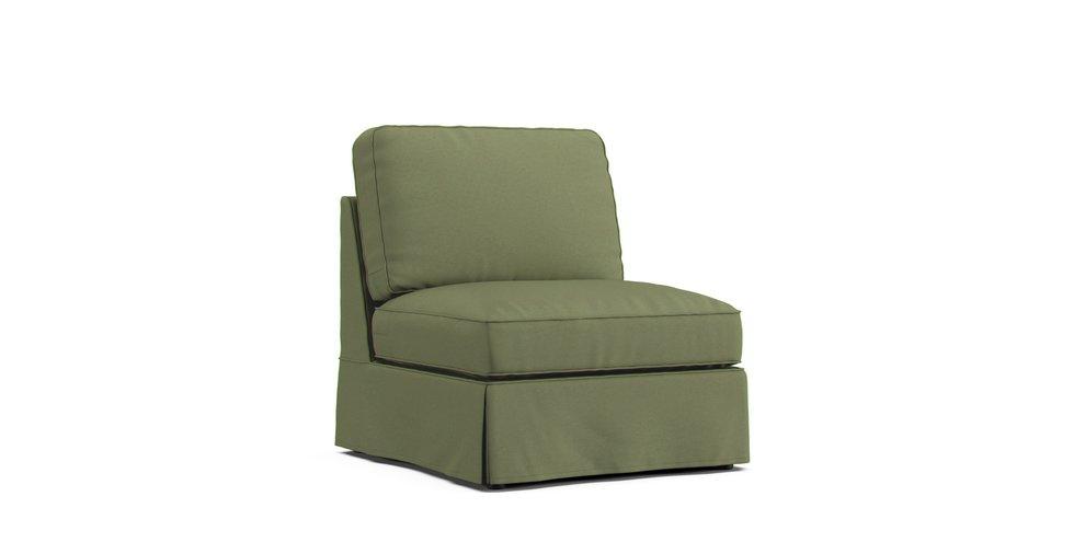 PB Basic Armless Chair Slipcover - Care+ Canvas Sage