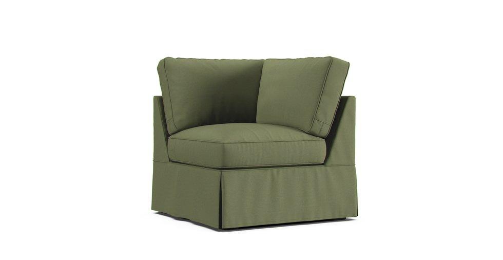 PB Basic Corner Seat Slipcover - Care+ Canvas Sage