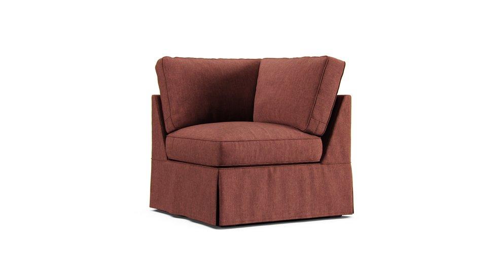 PB Basic Corner Seat Slipcover - Care+ Tweed Sunset
