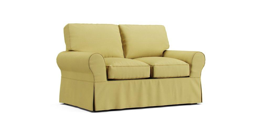 PB Basic Loveseat Slipcover - Care+ Tweed Amber