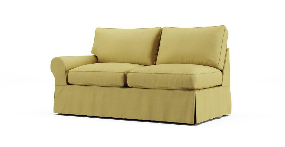PB Basic Left/Right Arm Loveseat Slipcover - Care+ Tweed Amber