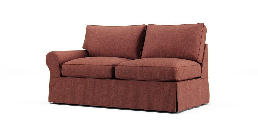 PB Basic Left/Right Arm Loveseat Slipcover - Care+ Tweed Sunset