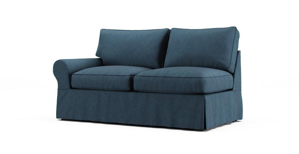 PB Basic Left/Right Arm Loveseat Slipcover - Care+ Tweed Teal