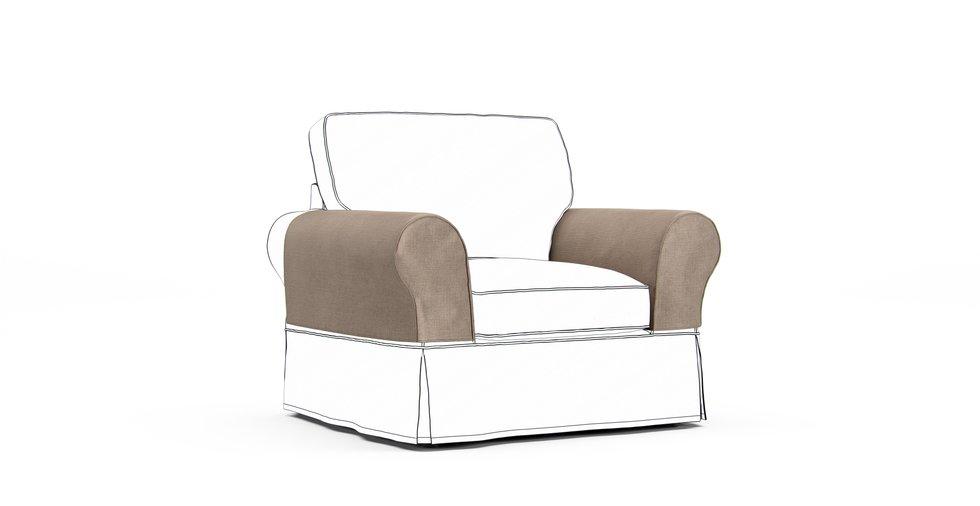 PB Basic Armrest Protector Covers — Add On - Mod Basketweave Flax