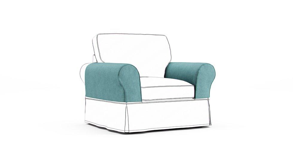 PB Basic Armrest Protector Covers — Add On - Care+ Tweed Mineral Blue