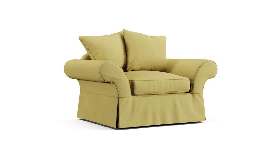 PB Charleston Chair-and-a-Half Slipcover - Care+ Tweed Amber