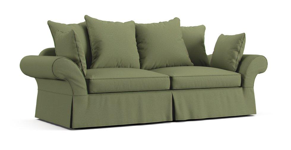 PB-Charleston Queen Sleeper Sofa Slipcover - Care+ Canvas Sage