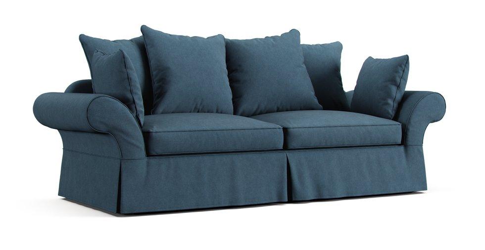 PB-Charleston Queen Sleeper Sofa Slipcover - Care+ Tweed Teal