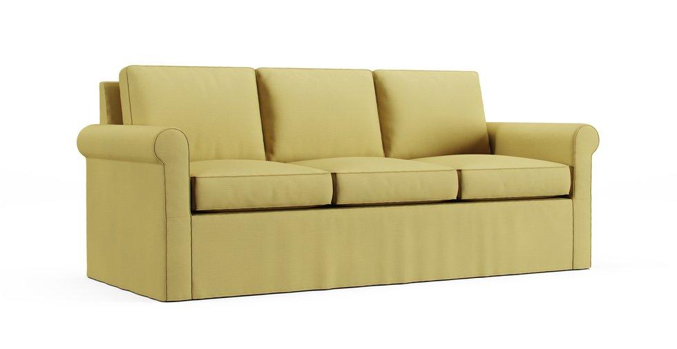 Cameron Roll Arm Sofa Slipcover - Care+ Tweed Amber