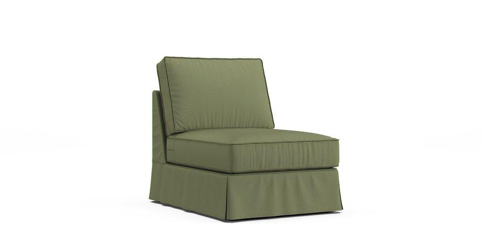 PB Comfort Roll Arm Armless Chair Slipcover - Care+ Canvas Sage