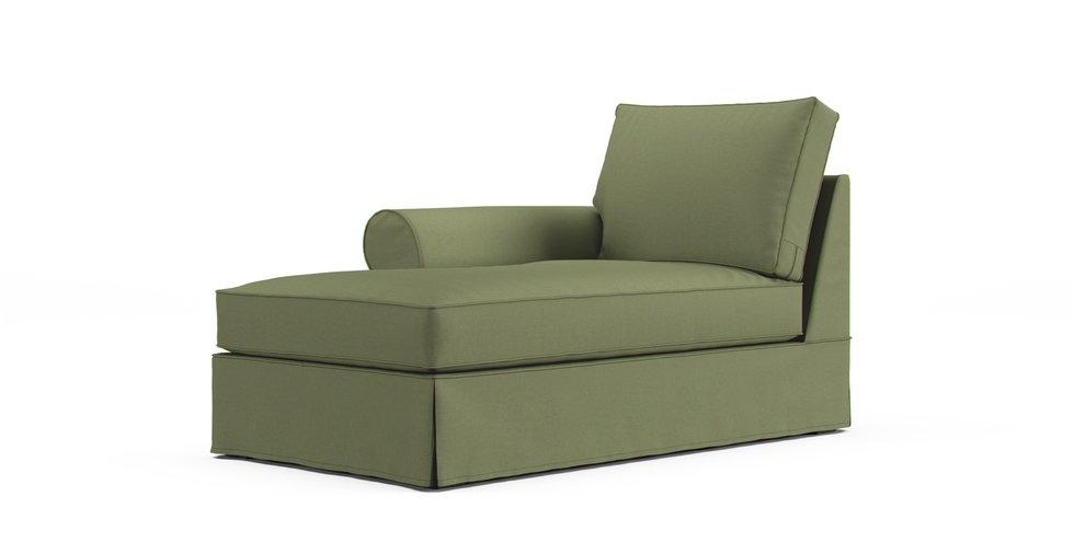 PB Comfort Roll Arm Left/Right Arm Chaise Slipcover - Care+ Canvas Sage