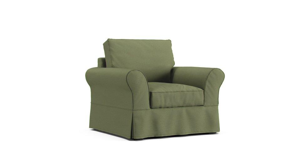 PB Comfort Roll Arm Armchair Slipcover - Care+ Canvas Sage