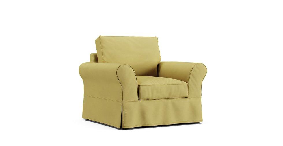 PB Comfort Roll Arm Armchair Slipcover - Care+ Tweed Amber