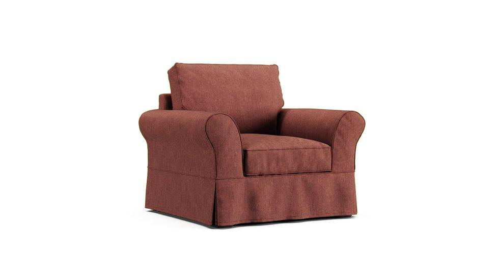 PB Comfort Roll Arm Armchair Slipcover - Care+ Tweed Sunset