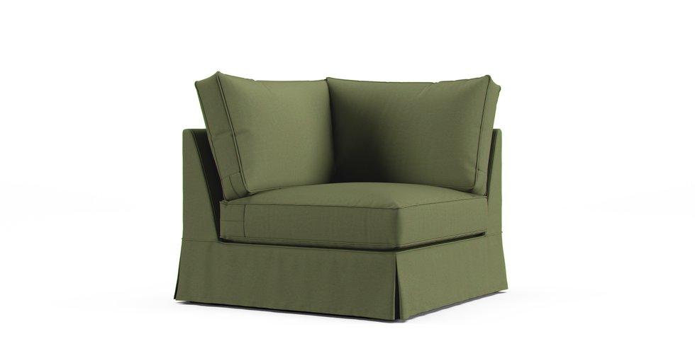 PB Comfort Roll Arm Corner Seat Slipcover - Care+ Canvas Sage