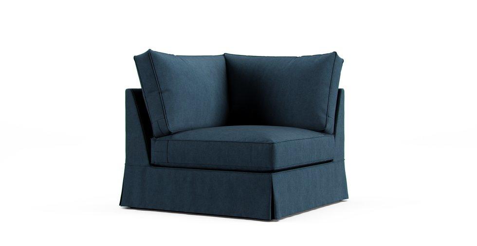 PB Comfort Roll Arm Corner Seat Slipcover - Care+ Tweed Teal