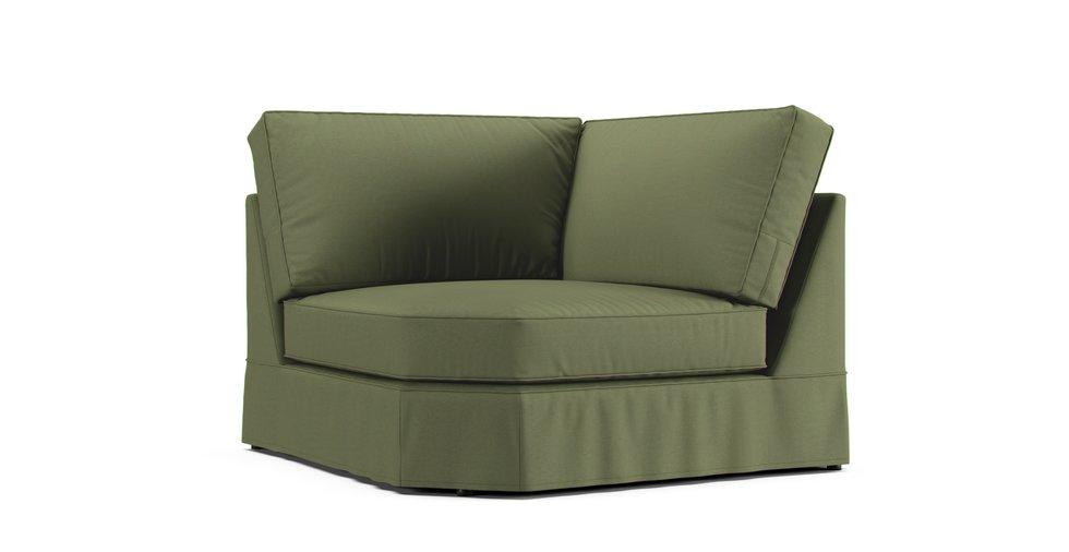 PB Comfort Roll Arm Wedge Seat Slipcover - Care+ Canvas Sage