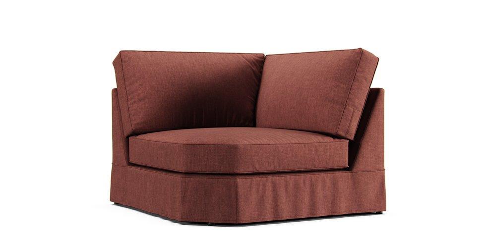 PB Comfort Roll Arm Wedge Seat Slipcover - Care+ Tweed Sunset