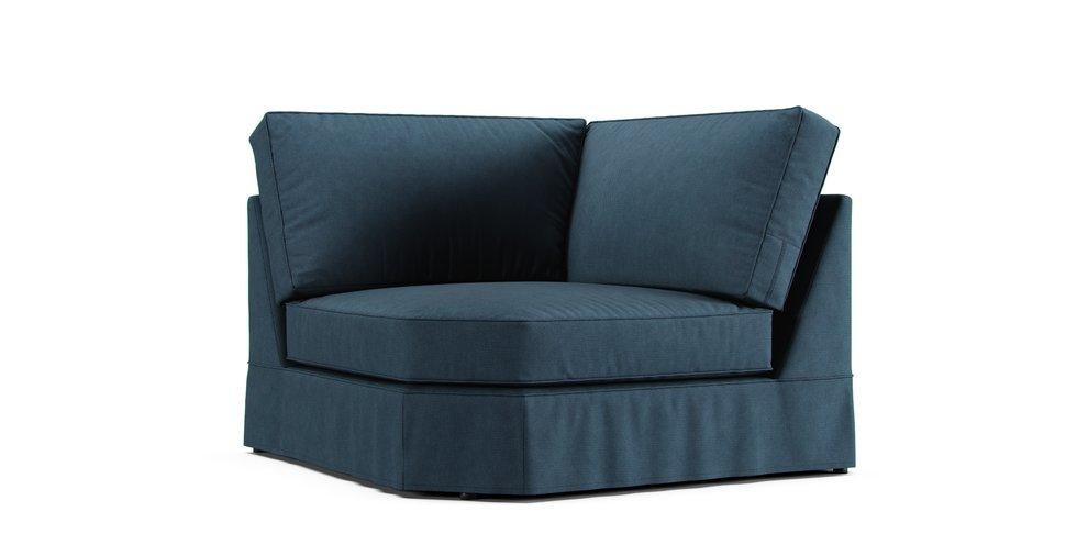 PB Comfort Roll Arm Wedge Seat Slipcover - Care+ Tweed Teal