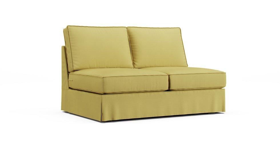 PB Comfort Roll Arm Armless Loveseat Slipcover - Care+ Tweed Amber