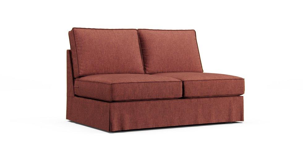 PB Comfort Roll Arm Armless Loveseat Slipcover - Care+ Tweed Sunset