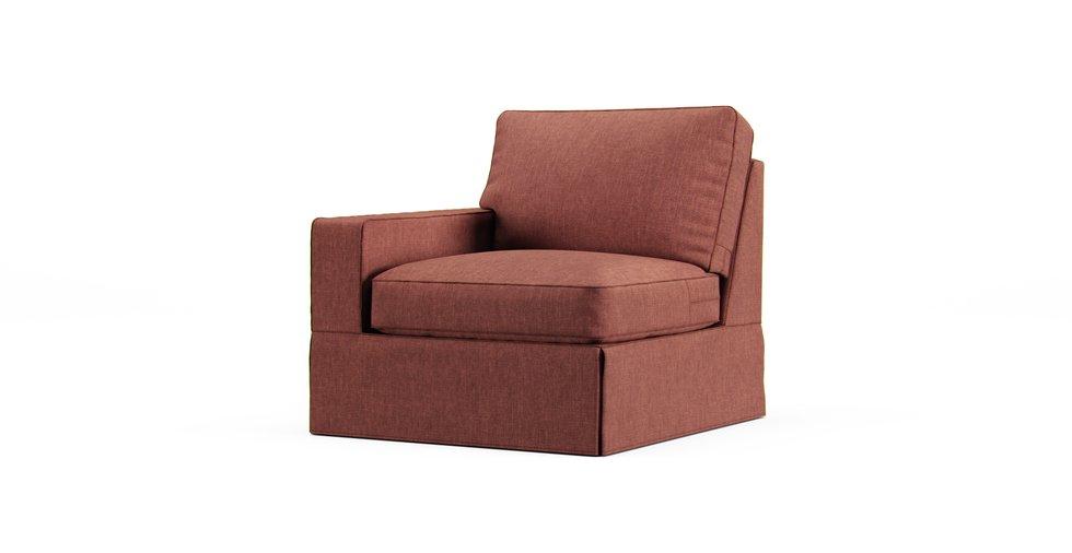 PB Comfort Square Arm Left/Right Armchair Slipcover - Care+ Tweed Sunset