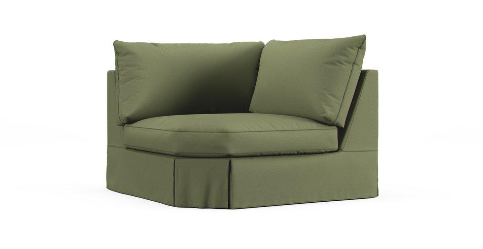 PB Comfort Square Arm Wedge Seat Slipcover - Care+ Canvas Sage