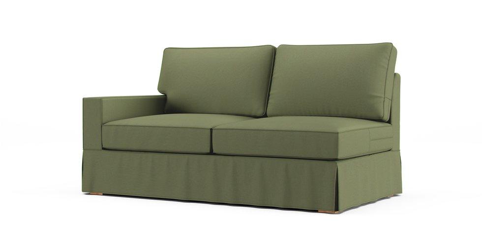 PB Comfort Square Arm Left/Right Arm Loveseat Slipcover - Care+ Canvas Sage