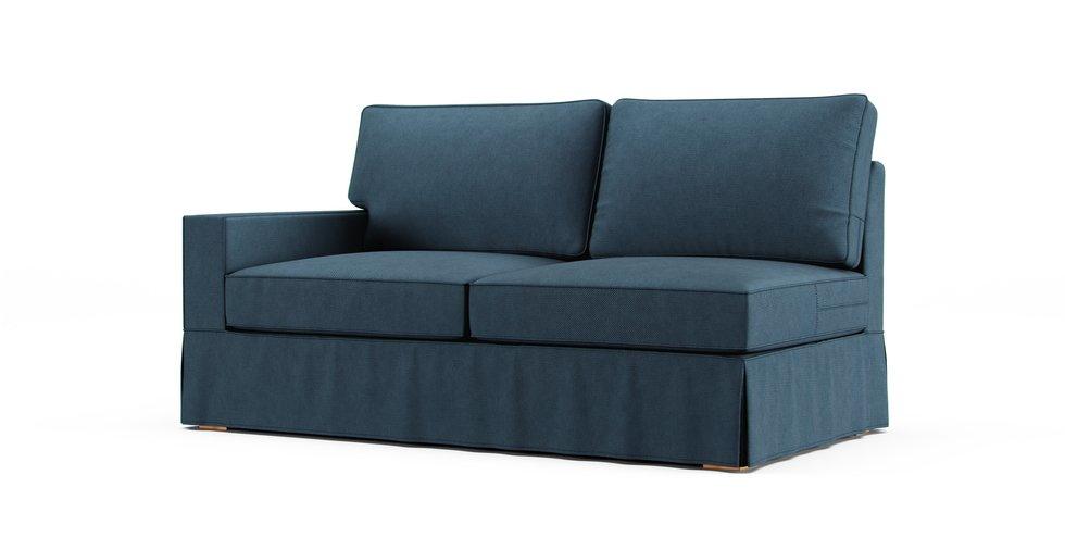 PB Comfort Square Arm Left/Right Arm Loveseat Slipcover - Care+ Tweed Teal