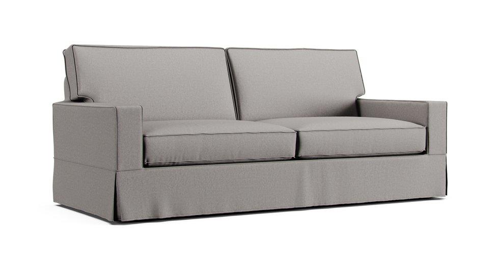 PB Comfort Square Arm Grand Sofa Slipcover - Care+ Canvas Ash