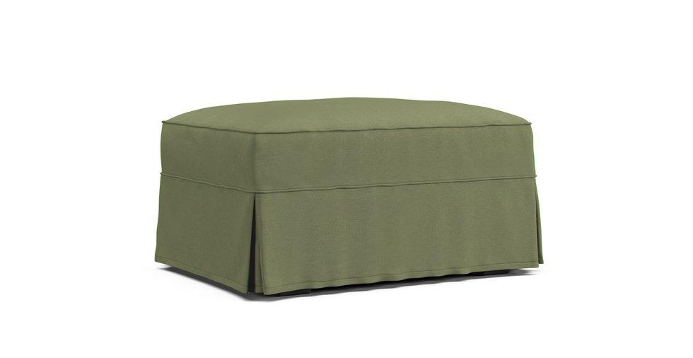 PB Comfort Ottoman Slipcover - Care+ Canvas Sage